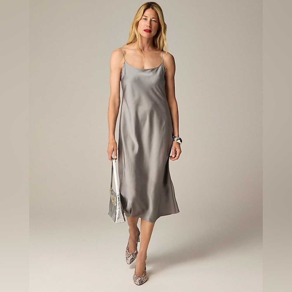 J. Crew Gwyneth Slip Dress in Vintage Dove Gray